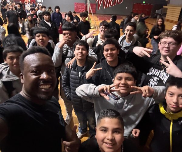 Isaac With The Students 1