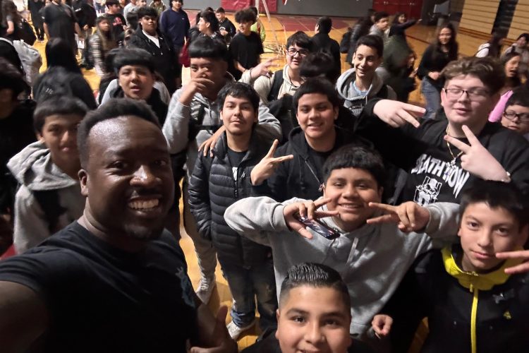 Isaac With The Students 1